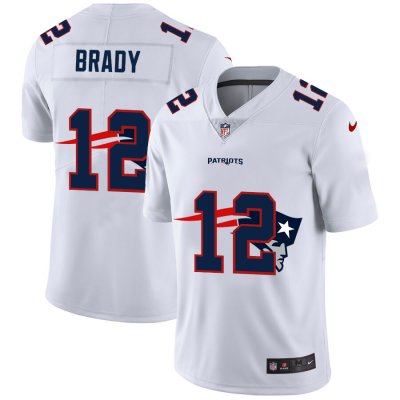 New England New England Patriots #12 Tom Brady White Men's Nike Team Logo Dual Overlap Limited NFL Jersey Men's